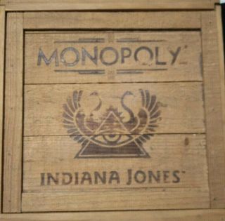 Indiana Jones Monopoly Wooden Crate Collectable Game Gc