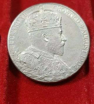 1902 King Edward Vii Coronation Celebration Silver Medal,  Issued By Royal