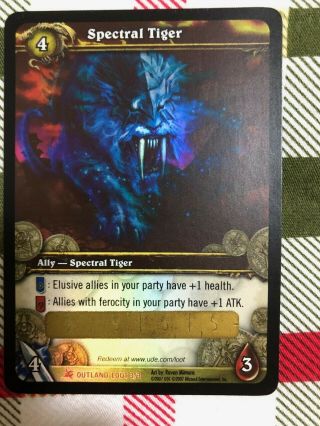 World Of Warcraft Wow Tcg Spectral Tiger Loot Card - Unscratched
