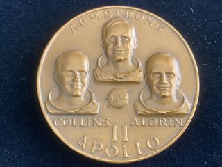 T2: 1969 Apollo 11 First Landing On The Moon Nasa Bronze Medal July 20 - 21,  1969