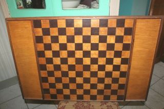 Vintage Handcrafted Handmade Wood Chess Checker Board 29.  5 " X 19.  5 "