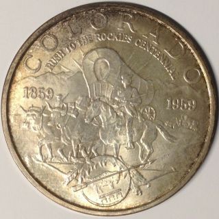 1959 Silver So Called Dollar Scd Hk 542 Colorado Centennial Gem