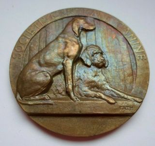 1938 Paris Canine Exposition First Prize Dog Breed Show Bronze Medal By Fath