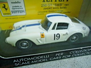 Bang 1/43 Ferrari 250 Swb 1961 Le Mans 19 Model Race Car Toy White