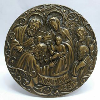 Nativity/ Holy Family/ Shepherds/ Angels 1987 Christmas Big 4  Bronze Medal