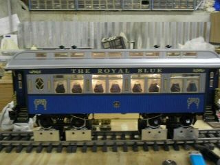 Aristocraft G Scale Sierra Passenger B&o " The Royal Blue " With Lights And Smoke.