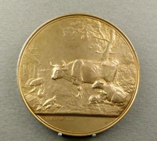 French Medal.  Rooster,  Chicken,  Cow,  Pig,  Sheep.  By Dropsy.