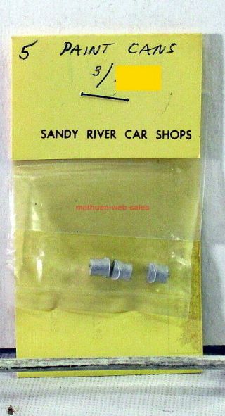 Sandy River Car Shops 5 1:48/o - Scale Paint Cans On3/on30/on2 Oop Detail Item