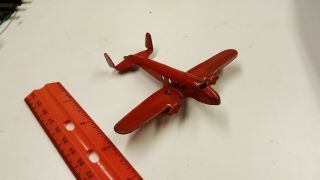 Marx Train Pressed Steel Red Airplane For Flat Car Military And Civilian