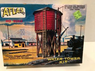 Vintage 1962 Water Tower Model Kit Ho Scale By Atlas 703