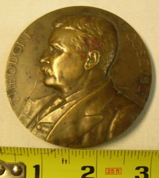 1905 - Theodore Roosevelt 2nd Term Inauguration 3 " Bronze Medal Morgan & Barber