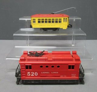 Lionel 60 Lionelville Motorized Rapid Transit Trolley & 520 Powered Electric Loc