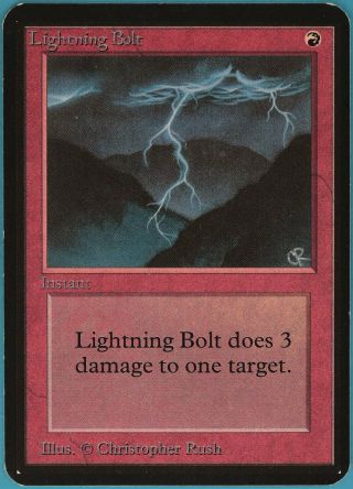 Lightning Bolt Alpha Nm Red Common Magic The Gathering Card (id 63724) Abugames