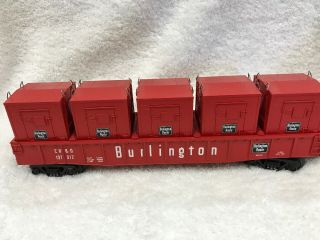 Mth O Scale Burlington Gondola Car W/llc Containers