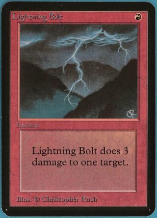 Lightning Bolt Alpha Red Common Magic Gathering Card (id 97668) Abugames