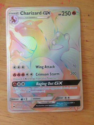 Pokemon Card: Charizard Gx 150/147 Burning Shadows Full Art Secret Rare Nm / Lp