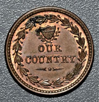 1863 Crossed Cannons/our Country Cwt Patriotic Civil War Token F - 231 - 352 A1783