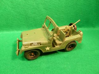 Vintage Processed Plastic Co.  U.  S.  Army Jeep W/ Gun 8 " Long Tim - Mee Toy