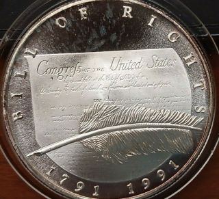 1991 Bill Of Rights 1 Troy Ounce Silver Medal