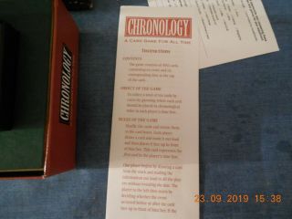 Chronology A Card Game For All Time 2 to 8 Players 781 Made in USA 1997 2