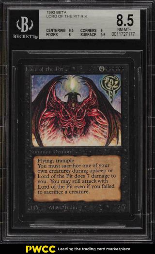 1993 Magic The Gathering Mtg Beta Lord Of The Pit R K Bgs 8.  5 Nm - Mt,  (pwcc)