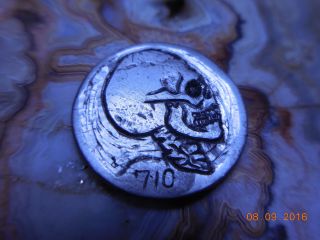 Pre 1937 Hobo Buffalo Nickel Indian Head Skull Coin