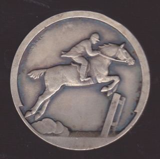 French Art Deco Nouveau Silvered Bronze Horse Plaque C.  Charc