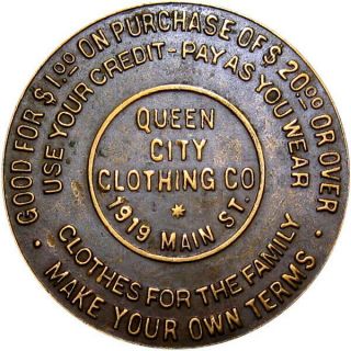 Pre 1933 York City Good For Token Queen City Clothing Good Luck Swastika 2