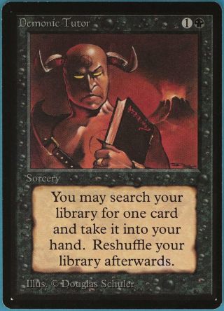 Demonic Tutor Beta Nm - M Black Uncommon Magic Gathering Card (id 86061) Abugames