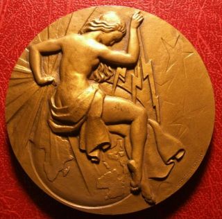 Art Deco Naked Woman With Thunderbolt Medal By Ray Pelletier