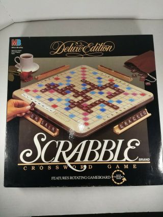 Scrabble Deluxe Turntable Edition Milton Bradley 1989 Game Complete