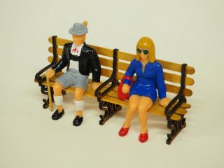 Two Lgb G - Scale Sitting Figures,  Wth Bench