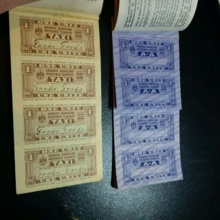 2 Canada WWII Gasoline Licence and Ration Coupon Books 1945 - 46 2