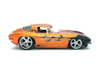 Jada Dub City Bigtime Muscle 1963 63 Chevy Corvette Sting Ray Orange 1/64 Loose