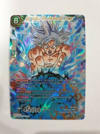 Dragon Ball Tcg Son Goku,  The Awakened Power Tb1 - 097 Scr Lp 7