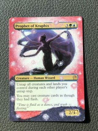 Mtg Prophet Of Kruphix Altered Hand Painted Magic Full Border - Theros
