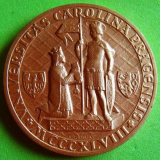 Carolina Pragensis Charles University Prague Czech Republic Signed Bronze Medal