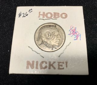1936 Hobo ‘indian Head’ Nickel Old Native American Art Coin Unknown Artist