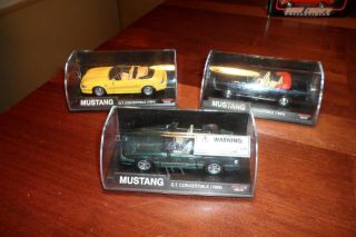 Set Of 3 Ray Mustang Gt Convertibles 1964 1989 1994 1:43 Scale Die Cast