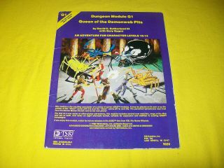 Q1 Queen Of The Demonweb Pits Dungeons & Dragons Ad&d Tsr 9035 - 5 Module
