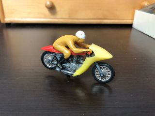 Vintage Hot Wheels Rrrumblers Rip Snorter Motorcycle Yellow Orange W/ Tan Rider