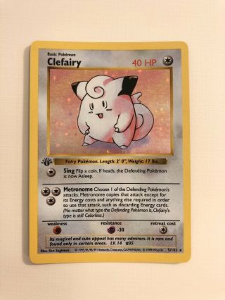 1st Ed.  Clefairy Holo - Shadowless - (m) 5/102 Pokémon Card Base Set