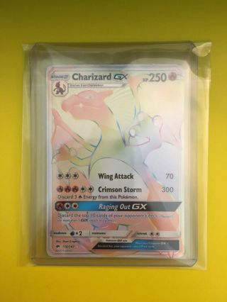 Charizard Gx Burning Shadows 150/147 Rainbow Secret Hyper Rare Pokemon Card