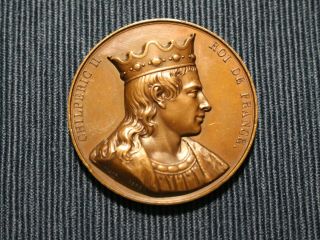 France Royalty King Chilperic Ii By CaquÉ 1840 Bronze Medal