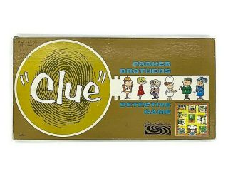 Vintage 1963 Clue Detective Board Game Parker Brothers 100 Complete