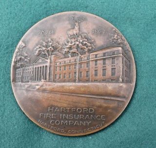 1921 4 Inch Hartford Fire Insurance Co Hartford Ct Airplane View Home Off Medal