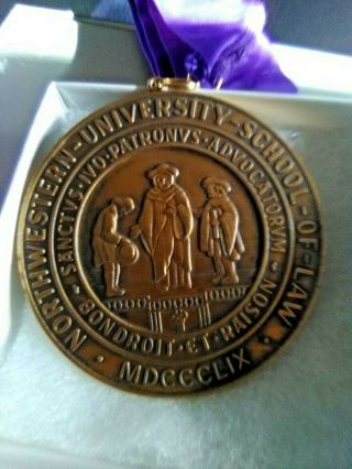 Northwestern University School Of Law Award Medal Pendant Ribbon