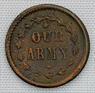 1864 Our Army Patriotic Civil War Token Liberty America 2
