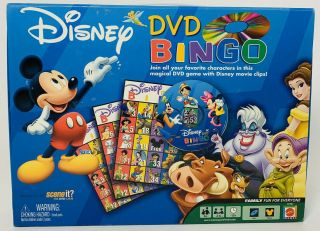 Disney Dvd Bingo Game Mattel Family Fun For Everyone Ages 4,  2 - 6 Players