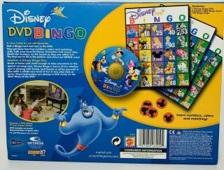 Disney DVD Bingo Game Mattel Family Fun For Everyone Ages 4,  2 - 6 Players 2